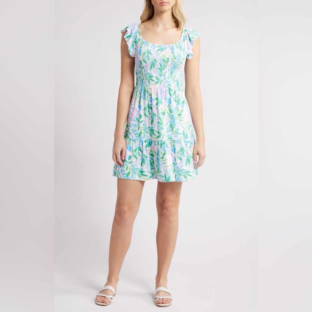 Lilly Pulitzer Jilly Floral Mini Smock Sundress NWT Resort White Just A Pinch XL